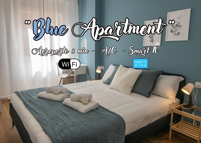 Blue Apartment - Airport 8 Min - Ac - Smart Tv